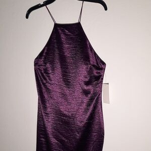 Elegant Purple Spaghetti Strap Dress